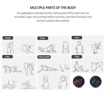 Топка за йога Foam Roller Фитнес топка за масаж за болки в краката/ръцете/гърба/стъпалата Инструмент за самомиофасциално лечение Фитнес топки