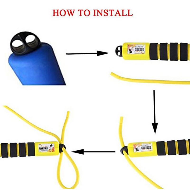Скоростно въже за скачане Фитнес регулируемо въже за скачане с удобни дръжки и противотренировъчни уреди за прескачане на краката Унисекс деца