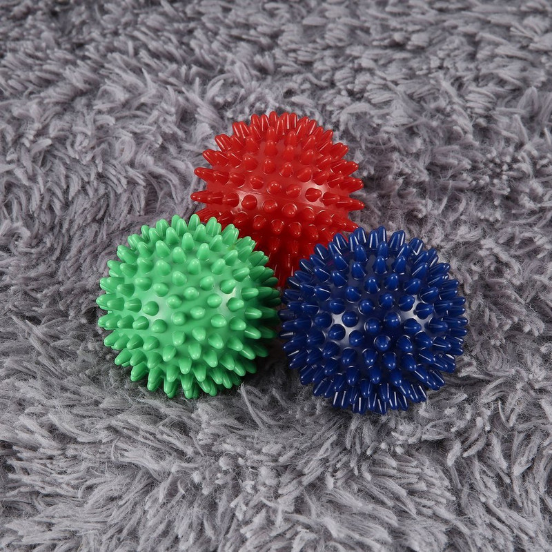 Fitness PVC kätemassaažipall PVC taldadega Hedgehog sensoorne treening Haara pallist Kaasaskantav füsioteraapia pall