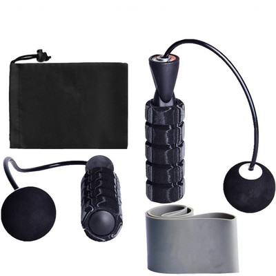 Coarda de sărit fără fir, cu rulment B, mânecă din bumbac, cu bilă mare, fără fir Set din patru piese, cu marca de fitness