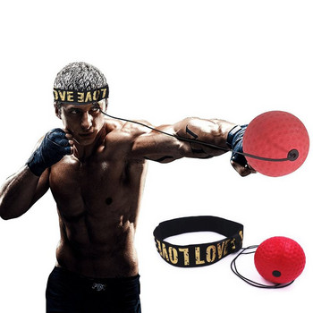 Нов Boxing Reflex Speed Punch Ball Sanda Boxer Raising Reaction Force Hand Eye Training Set Stress Reaction ball red
