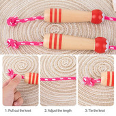 Coarda de sarit Coarda de sarit compacta Rezistenta la abraziune Rezistenta la uzura Desene animat practic Mâner din lemn Lungime reglabila Coarda de sarit