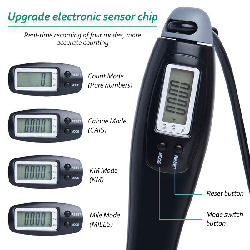 Išmanusis elektroninis skaitmeninis belaidis praleidžiamasis lynas Belaidis šokinėjimo lynas Kalorijų suvartojimas Fitnesas Kūno stiprinimas Pratimai Šokinėjimo virvė