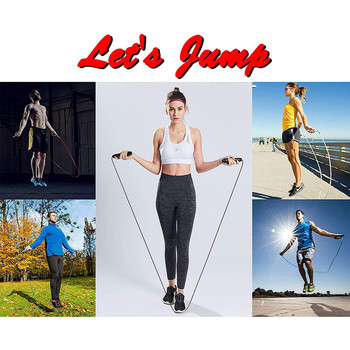 Въже за скачане Сачмени лагери Неоплитащ се кабел за бърза скорост Боксово въже за скачане Регулируеми въжета за скачане за мъже, жени и деца