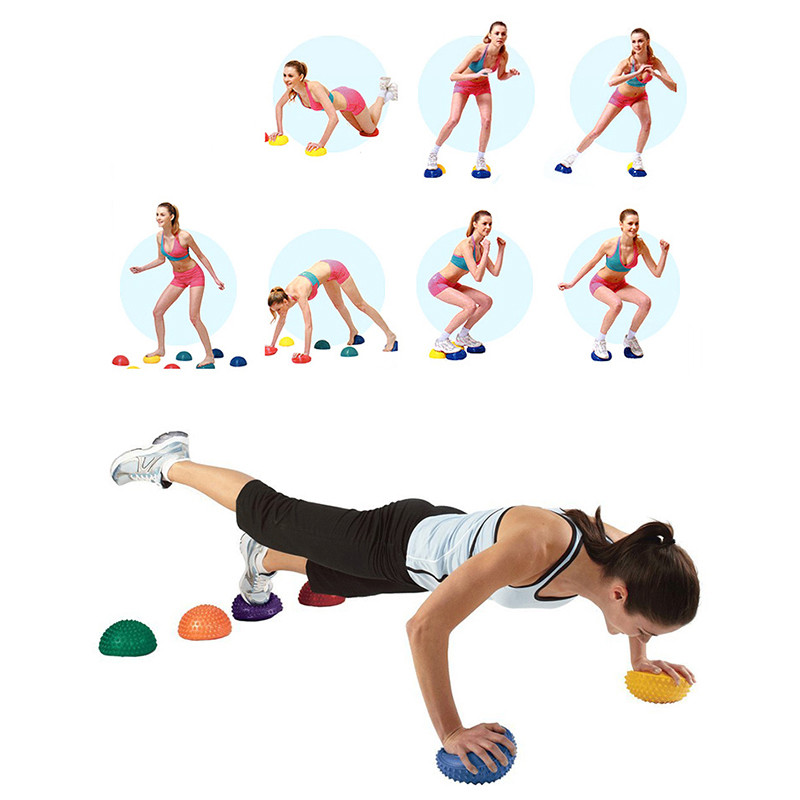 Yoga Jumătate de Minge Trepte Pietre Jucării în aer liber Jocuri de interior pentru copii Echilibru sportiv Emisferă Minge de masaj Sporturi distractive în aer liber