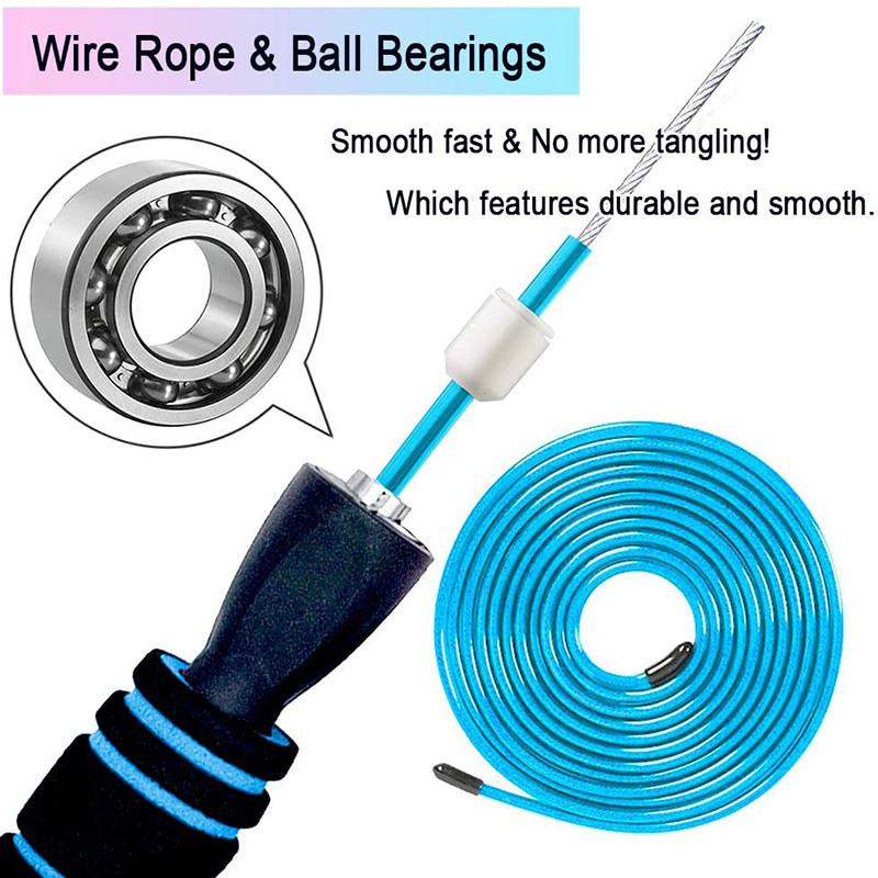 Reguleeritav kuullaagritega hüppenöör lastele Terasest hüppenöör Professionaalne hüppenöör 2,8 m treeningvarustus kodujõusaali jaoks