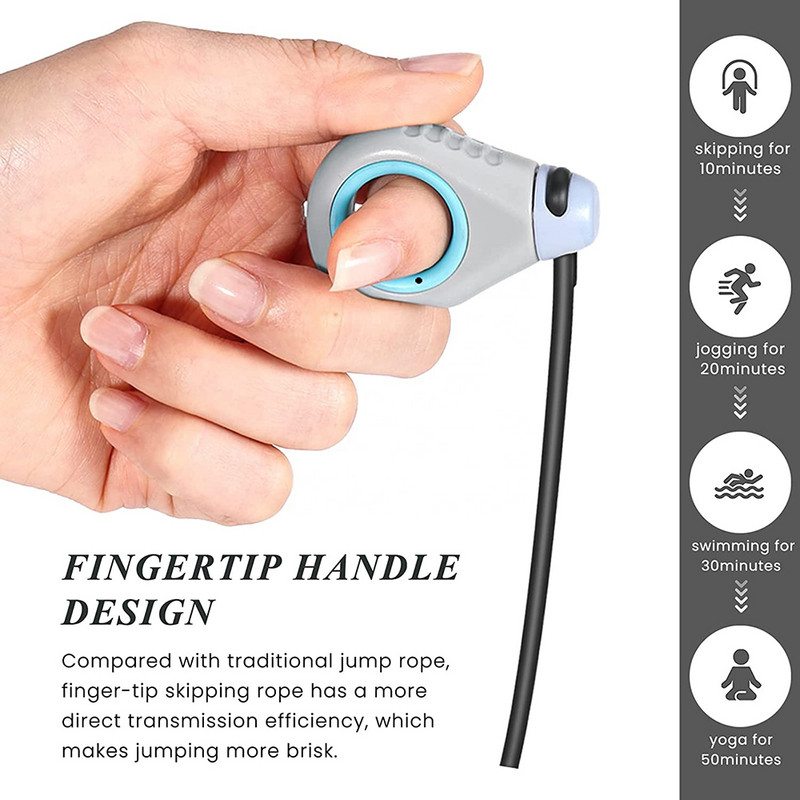 Állítható 2-AZ 1-ben ujjbeggyel fogantyú acél ugrálókötél Otthoni edzőterem Crossfit Speed Cordless Ball Fitness Zsírcsökkentés Aerob gyakorlat