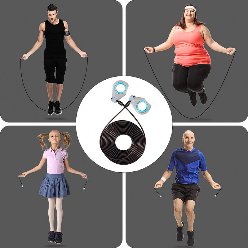 Állítható 2-AZ 1-ben ujjbeggyel fogantyú acél ugrálókötél Otthoni edzőterem Crossfit Speed Cordless Ball Fitness Zsírcsökkentés Aerob gyakorlat