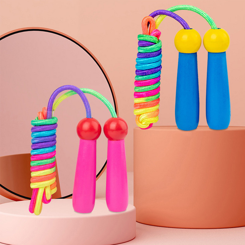 2,4 m poiss, tüdruk, siseruumides õues treeniv ergonoomiline puidust käepide lastele kodus treenimine hüppenöör kaasaskantav jõusaal, reguleeritava pikkusega