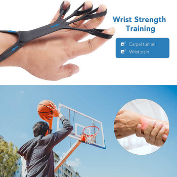 1 τεμ. σιλικόνης σιλικόνης επέκτασης χεριών Finger Gripper Stretcher Trainer Strength Resistance Bands Hand Grip Yoga Wrist Exercise Fitness