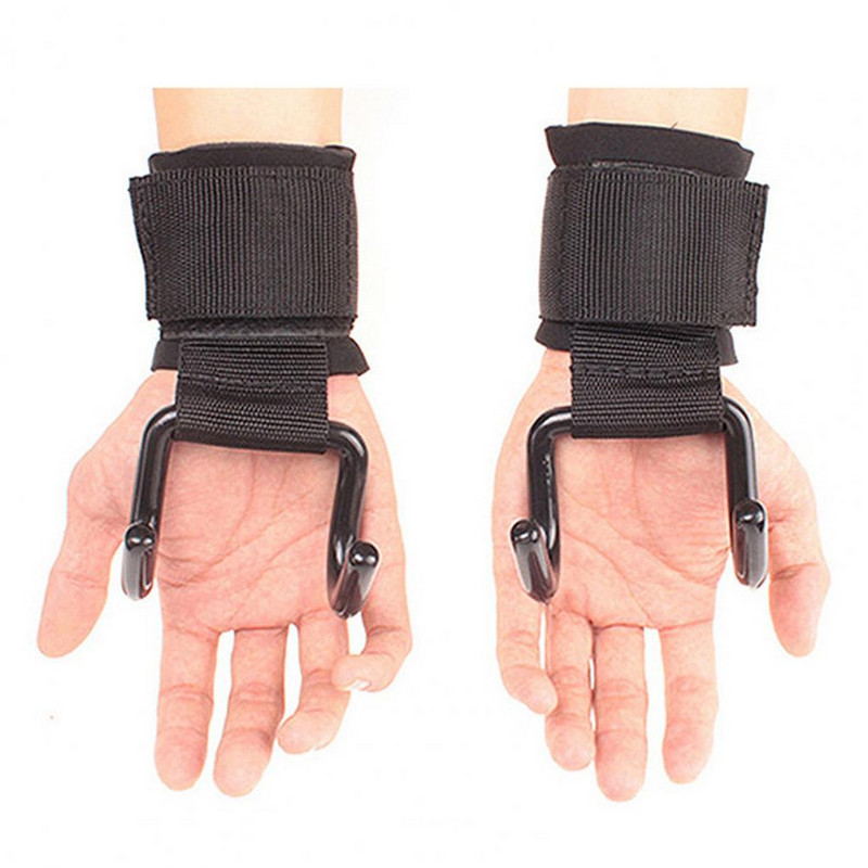 1 pora Didžiosios štangos traukimo riešo kablys iš storo audinio pagalbinė treniruočių kūno rengybos įranga nailoninė prisitraukimo riešo kabliukas