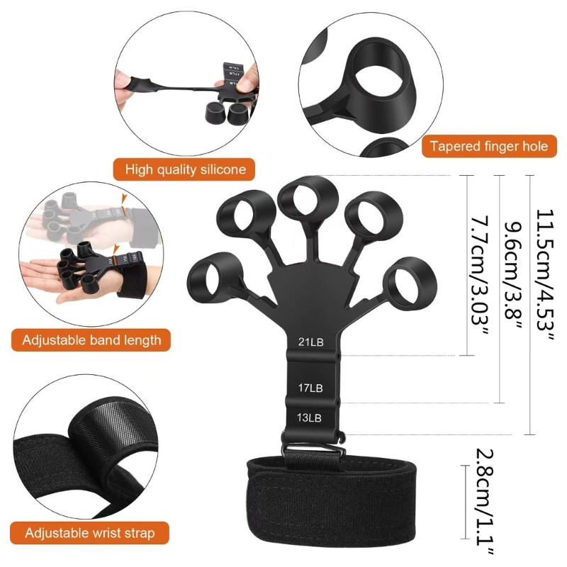Sõrmetugevdaja reguleeritav sõrmetreening käepideme jõutrenažöörid, sõrmede vastupanupael jõutreeninguks