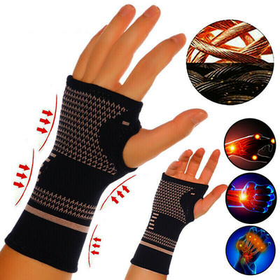 Copper Wrist Support Professional Gym Wristband Sport Safety Compression Glove Gym Wrist Guard Arthritis Sleeve Palm Hand Bracer