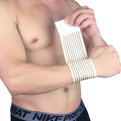 1 db Elasztikus Sportkötés Csuklópánt kézi Gym Support csuklórögzítő Pakolás Tenisz Pamut Weat band Fitness Erőemelés