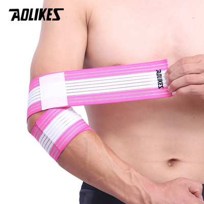 AOLIKES 1 KOM Košarka Badminton Teniski jastučić za lakat Steznik za gležanj Podrška Elastična potpora za teretanu Sportski zavoj za lakat Fitness Bandage