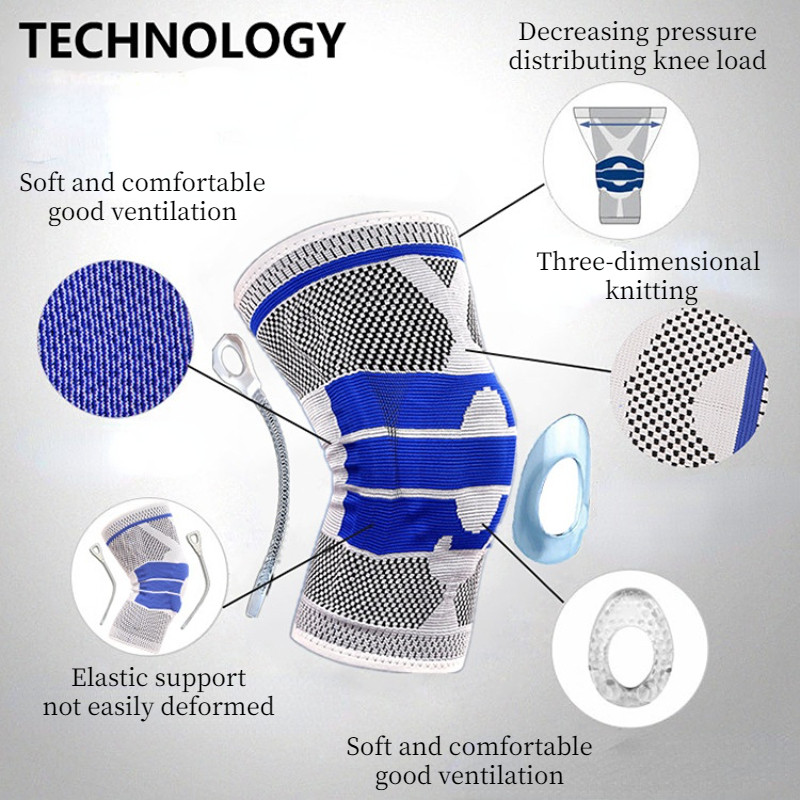 1 tk Põlvekaitse Silikoonist vedruga põlvekaitsmed Korvpall Jooksu Kompressioon Põlvetoed Varrukas Sport Fitness Tugi Silikoonist põlvekaitse