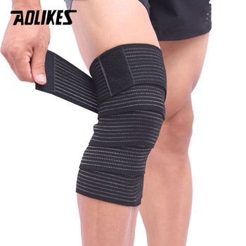 AOLIKES 1PCS Еластична бандажна лента Спортна каишка за опора на коляното Предпазител за пищяла Компресионен протектор за обвиване на китката на крака на глезена