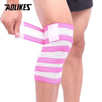 AOLIKES 1PCS elastne sidemega teip Sport põlvetoega rihm säärekaitse kompressioonikaitse pahkluu sääre randmemähisele