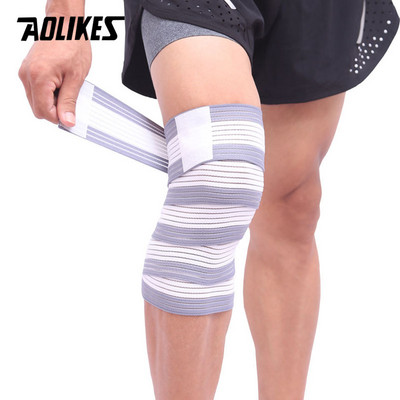 AOLIKES 1PCS elastne sidemega teip Sport põlvetoega rihm säärekaitse kompressioonikaitse pahkluu sääre randmemähisele
