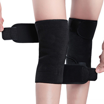 1 чифт турмалинова самонагряваща се подложка за коляно Магнитна терапия Подпора за коляното Скоба Облекчаване на болката Артрит Коляно Патела Масаж Нагревател за крака