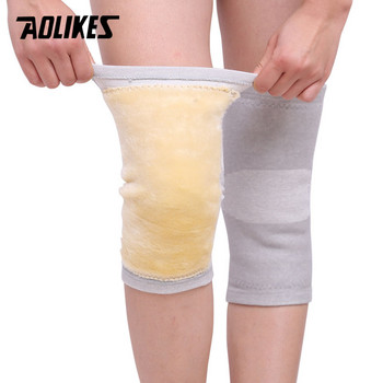 AOLIKES 1Pair Anti Cold Knee Pads Plus Gold Velvet Prevent Arthritis Keep Warm Προστατευτικό Γόνατο Υποστήριξη Αναπνεύσιμο Παχύ Γόνατο