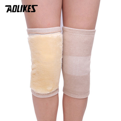 AOLIKES 1pair külmavastased põlvekaitsmed pluss Gold Velvet ennetavad artriidi hoiavad soojas põlvekaitse, toetab hingav paks põlvekaitse