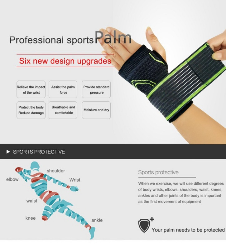 3D țesut presurizat bandaj elastic înalt Fitness Yoga încheietura mâinii Suport palmă Crossfit Powerlifting Sală de sport Palm Pad Protector