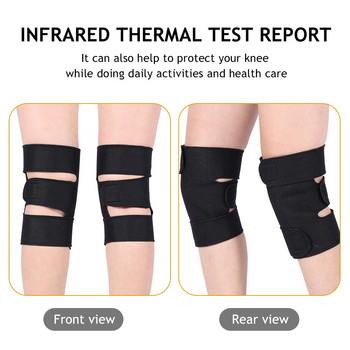 1 чифт турмалинова самонагряваща се подложка за коляно Магнитна терапия Подпора за коляното Скоба Облекчаване на болката Артрит Коляно Патела Масаж Нагревател за крака