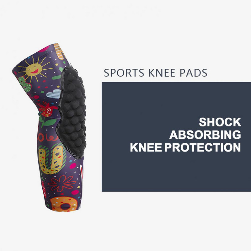 1 bucă genunchiere confortabilă, înaltă elastică, design în fagure de miere, echipament sport de protecție, genunchiere pentru baschet