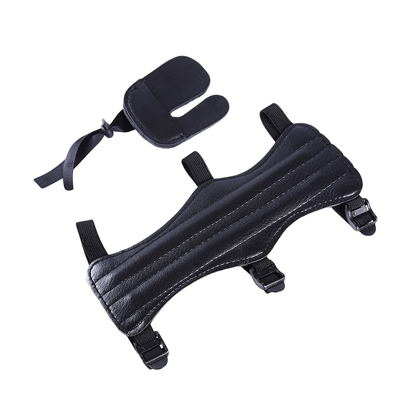 Kaasaskantav nahast sportvibulaskmise käekaitse ja sõrmenuki kaitse Küünarnuki jahilaskmisvarustuse tarvik