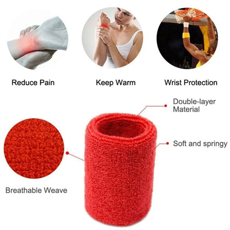 Uniszex pamut sport izzadságszalag csuklópánt csuklótámasztó pánt Fitness edzőterem futás kosárlabda tenisz csuklópánt védőpántok