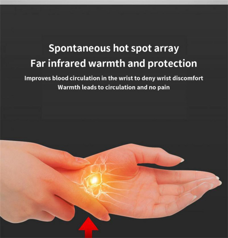 1PC brățară cu auto-încălzire, bandaj reglabil pentru încheietura mâinii, iarna pentru bărbați, menține cald pentru mână, sport, antrenament, suport pentru încheietura mâinii.