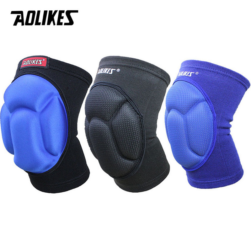AOLIKES 1 Paar Paksendav Jalgpall Võrkpall Extreme Sport Põlvekaitsmete trakside tugi Protect Cycling Knee Protector Põlvekaitse