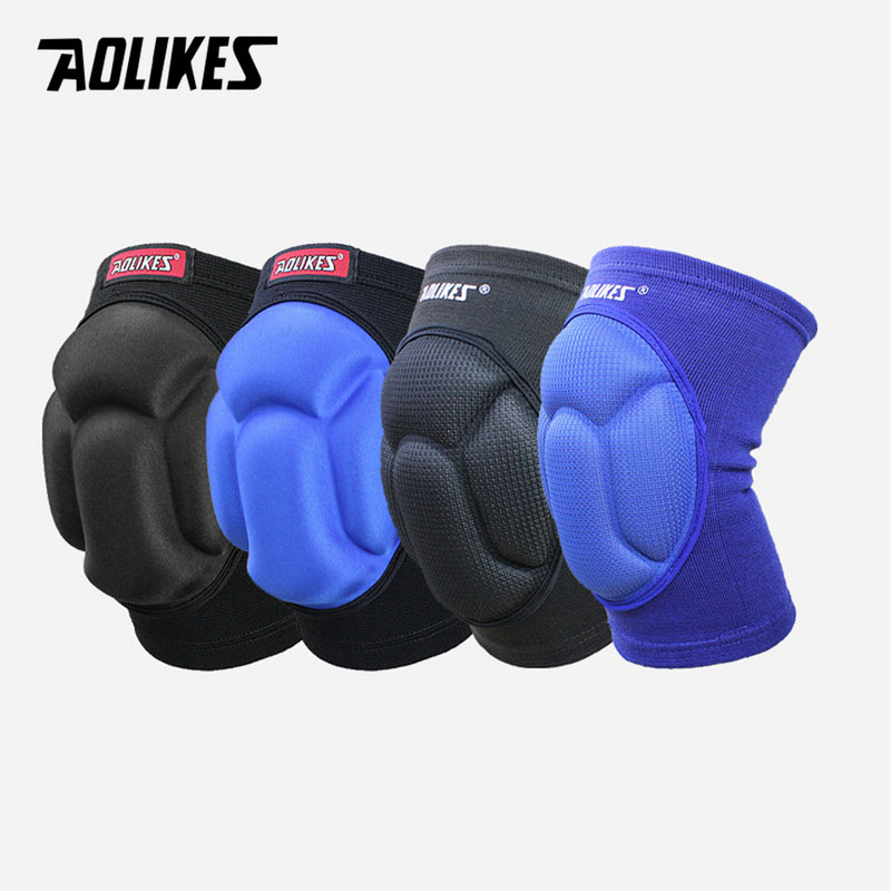 AOLIKES 1 Paar Paksendav Jalgpall Võrkpall Extreme Sport Põlvekaitsmete trakside tugi Protect Cycling Knee Protector Põlvekaitse