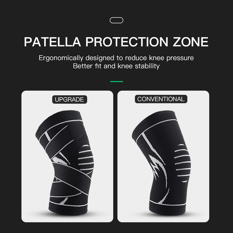 Kyncilor 1PC Genunchier Antiderapant Genunchi Compresie Maneca Sport Genunchiere Alergare Baschet Fitness Ciclism Tenis Suport pentru genunchi