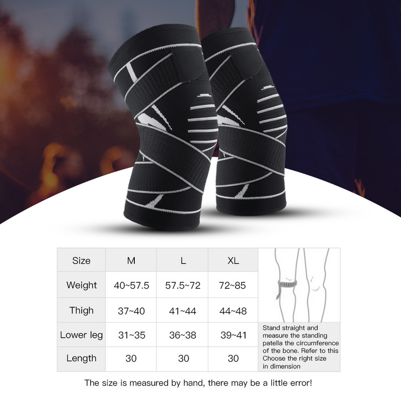 Kyncilor 1PC Genunchier Antiderapant Genunchi Compresie Maneca Sport Genunchiere Alergare Baschet Fitness Ciclism Tenis Suport pentru genunchi