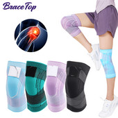 BraceTop 1PC Genunchiere de compresie Suport Manșon Protector Genunchier elastic Brace Suport cu arc Volei alergare Tampă din silicon