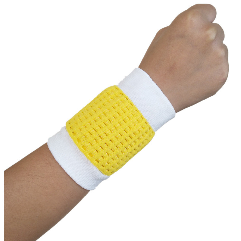 1 tk Meeste elastne hingav randmepael spordiga higipael jõusaali jaoks võrkpall Tennise higi randmetugi, traksidega kaitse.