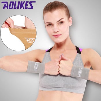 Aolikes 1Pair Sports Wrist Band Στήριγμα καρπού Brace Sweatband Guard Sport Tennis Squash Badminton GYM Hand Wristband Protector