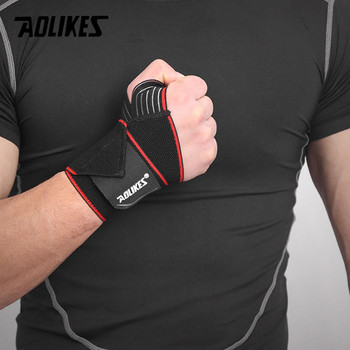 AOLIKES 1 чифт скоба за китка с опора за палеца Компресионни ленти за китка за тренировки, гимнастика, вдигане на тежести, мъже, жени