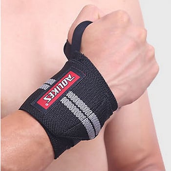 AOLIKES 2Pcs Weightlifting Wrist Straps Gym Wrist Support Wraps Compression Sport Safety Fitness Training καρπιαίος σωλήνας