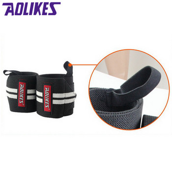 AOLIKES 2Pcs Weightlifting Wrist Straps Gym Wrist Support Wraps Compression Sport Safety Fitness Training καρπιαίος σωλήνας