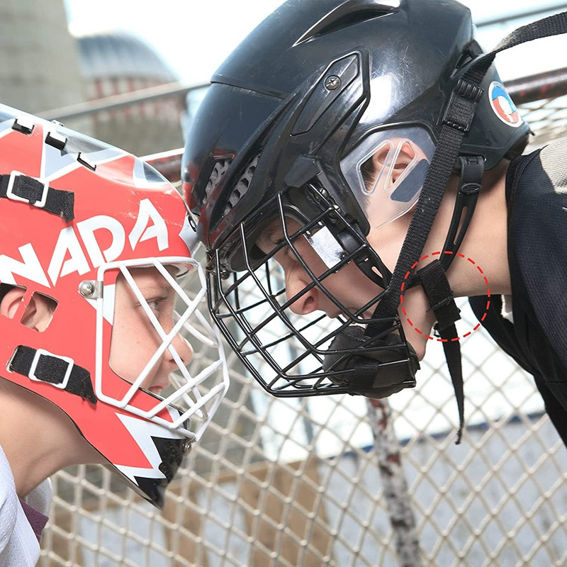 Hokikiivri lõuarihm Eemaldatav kiivri aasad Hoki lõuarihm Kiivri rihm koos ühe klõpsuga hokikiivri tarvikuga