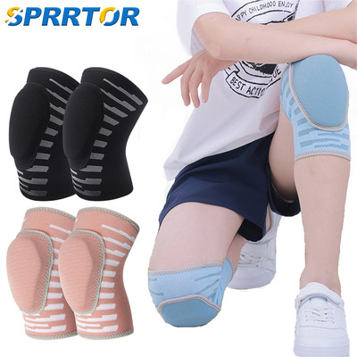 1 чифт детски защитни гъбени наколенки за волейбол, мека дишаща опора за коляното, наколенка за спортни танци, футбол, кънки
