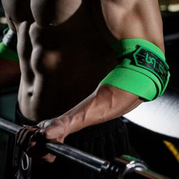 1 ζεύγος Επαγγελματικός αγκώνας με ελαστικό ιμάντα στήριξης προστατευτικό για άρση βαρών στο γυμναστήριο Προπόνηση δύναμης προπόνηση πάγκου