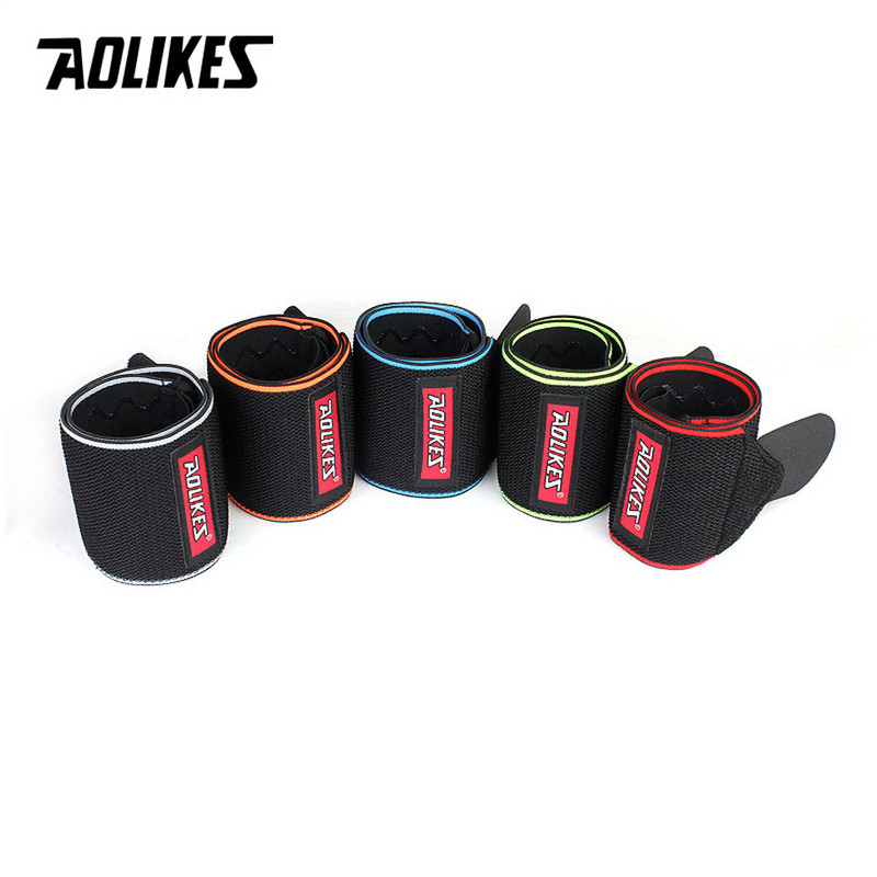 AOLIKES 1Páros csuklótekercs súlyemelő tornaterem Cross Training Fitness Párnázott hüvelykujj merevítő pánt Erőteljes kéztámasz rúd csuklópánt
