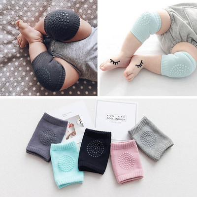 1Pair of Children`s Knee Pad Baby Terry-Loop Hosiery Sets Glue Dispensing Non-Slip Crawling Elbow Pads Male and Female Baby
