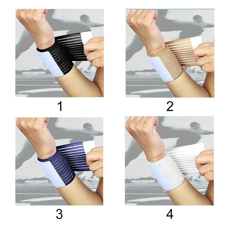 Elasztikus Sport Bandage Csuklópánt Kézi Gym Support csuklópánt Pakolás Tenisz Pamut Weat band Fitness Erőemelés