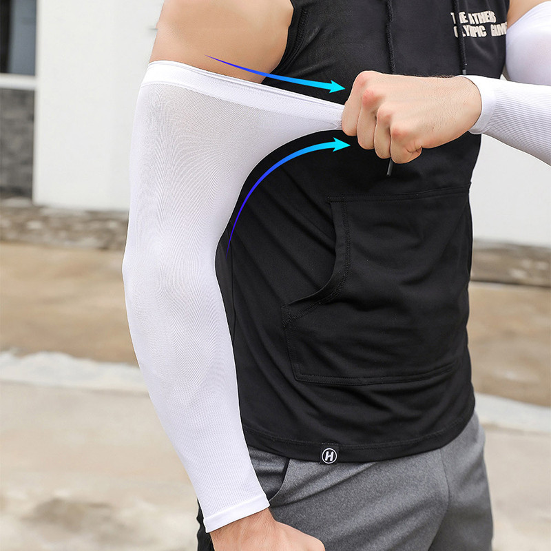 2db XXL hűtőkar ujjak huzat Sport futás UV napvédelem kültéri férfi horgászat kerékpározás ujjú fitnesz karmelegítő X045