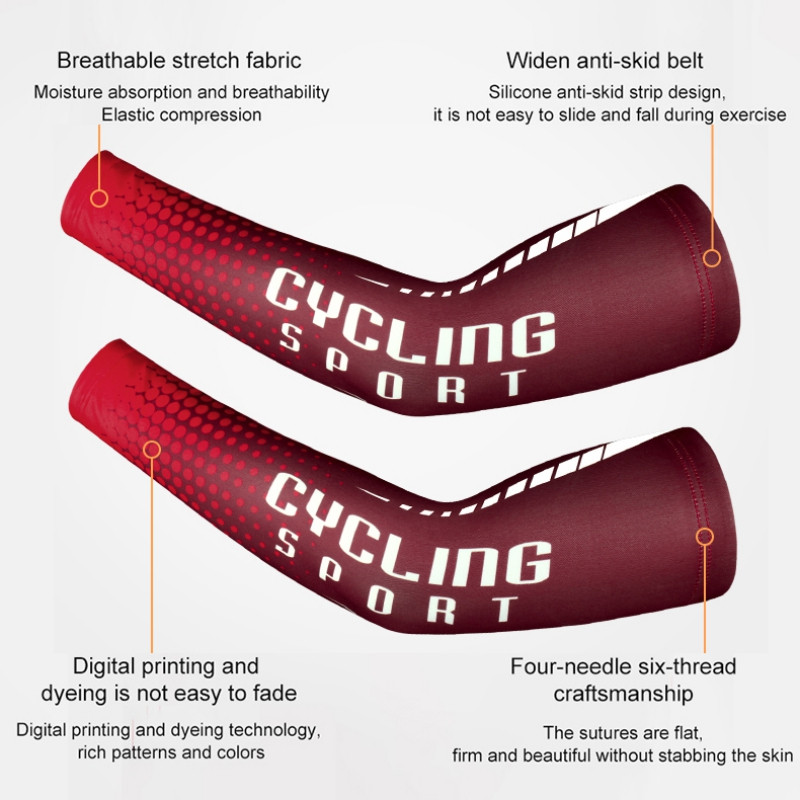 Karhüvely Felnőtt Gyermek Poliészter Nedvességelvezető Légáteresztő Hűtő Napernyő Kéz könyökvédő Huzat Kerékpározás